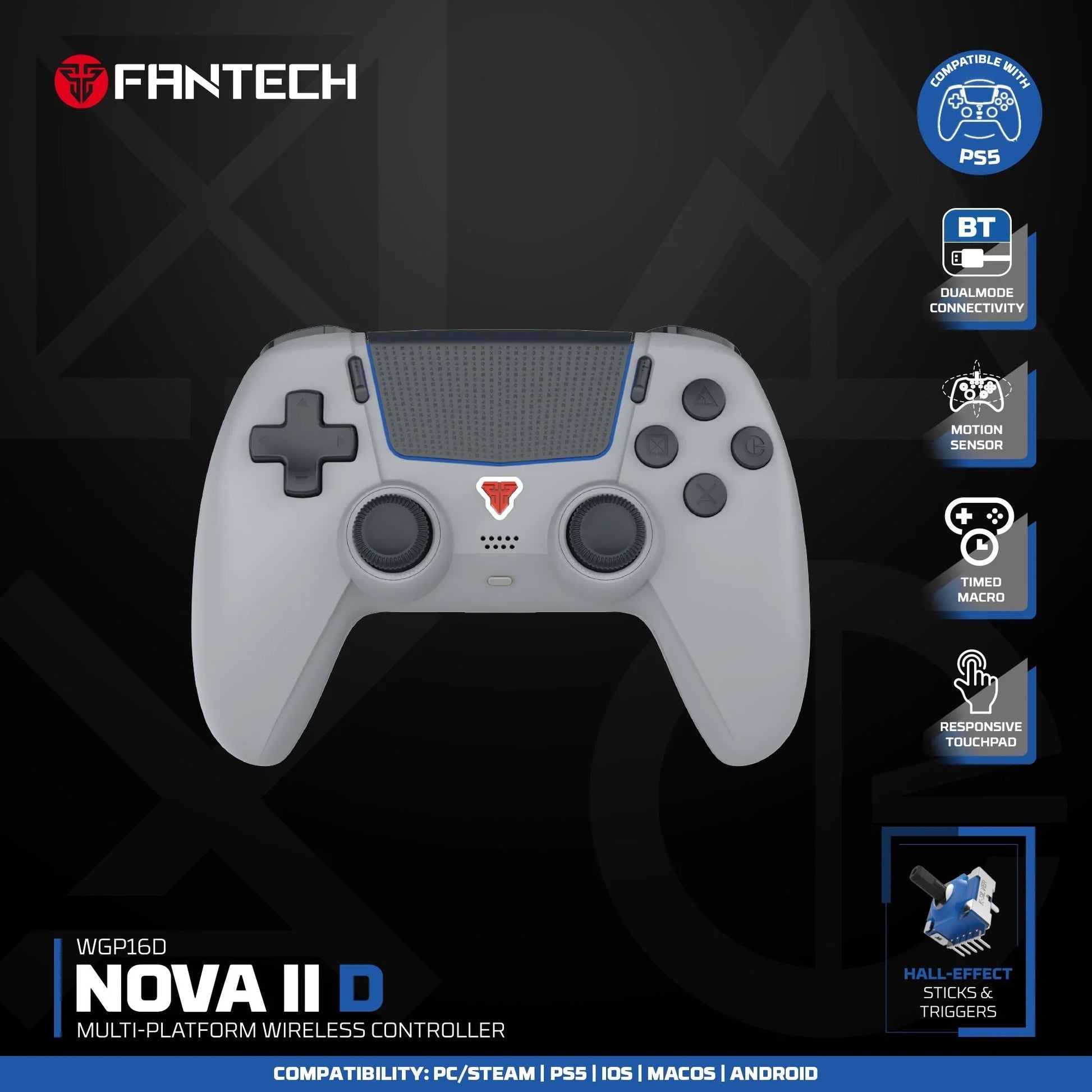 Fantech nova ii d wgp16d controller hall effect (ps5) new home game console