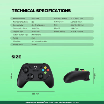 Fantech wgp13x shooter iii x wireless gaming controller black gaming pads