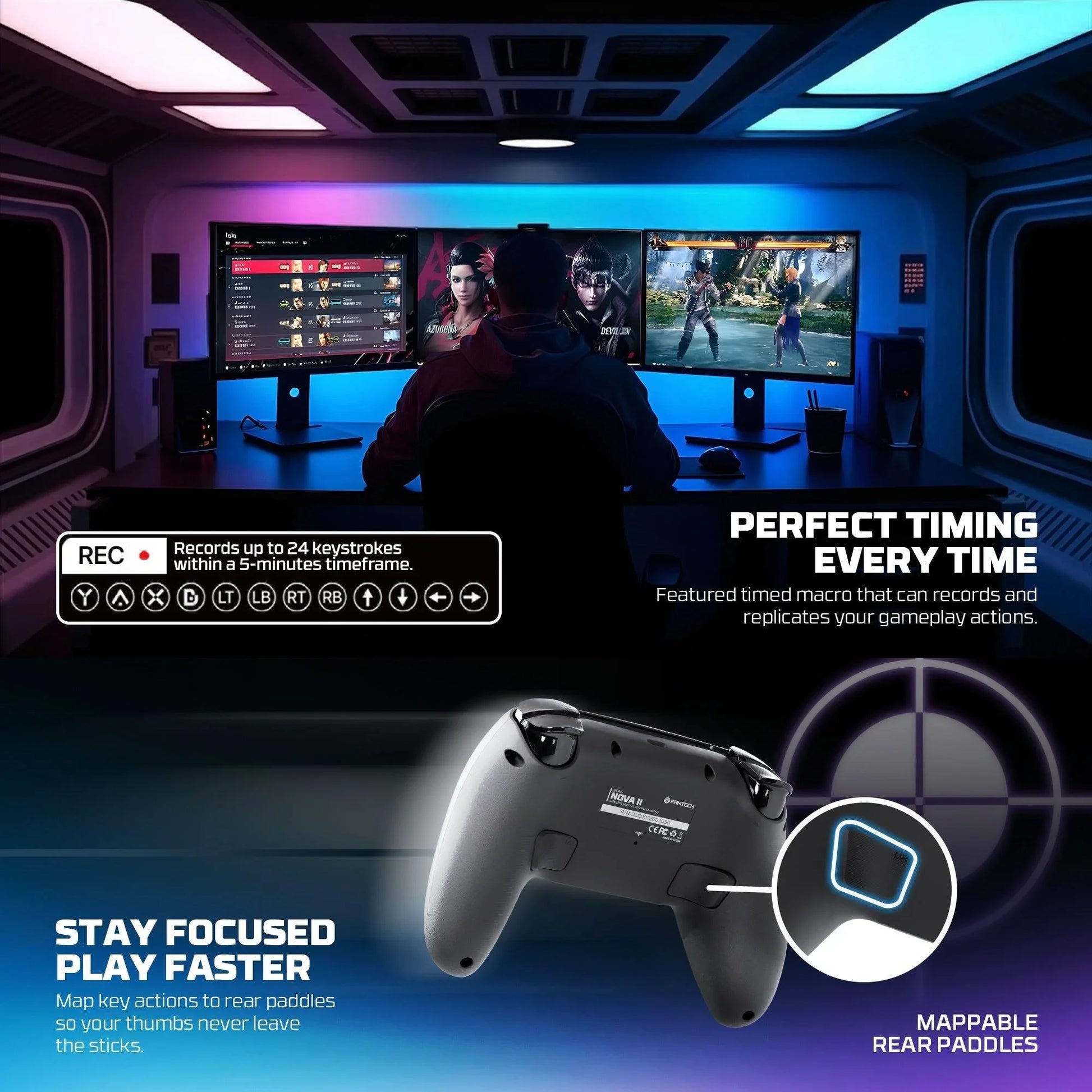 Fantech wgp16 nova ii wireless gamepad - black gaming pads