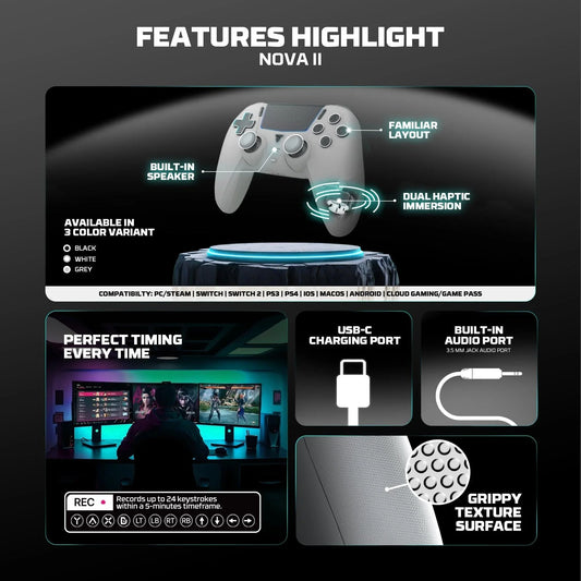 Fantech wgp16 nova ii wireless gamepad - black gaming pads