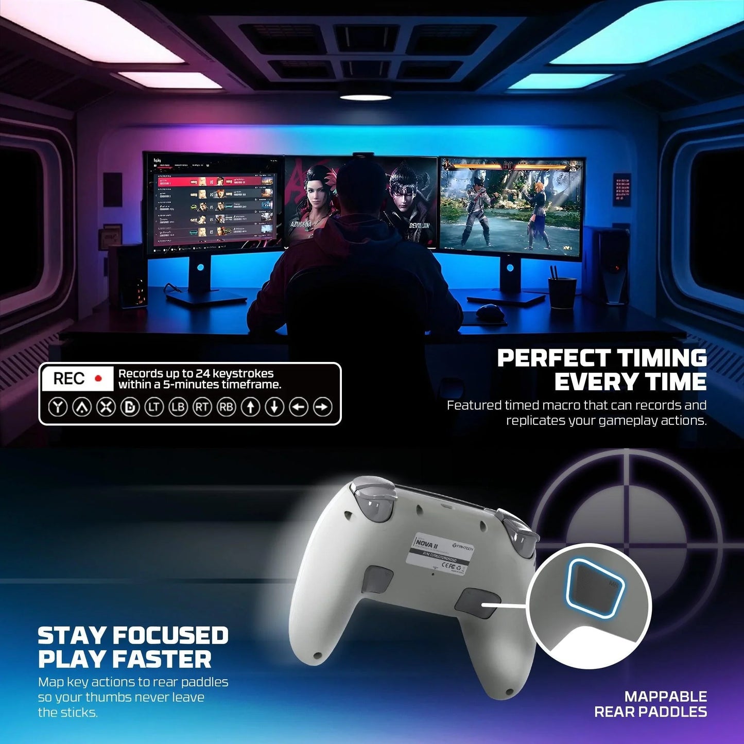 Fantech wgp16 nova ii wireless gamepad - black gaming pads