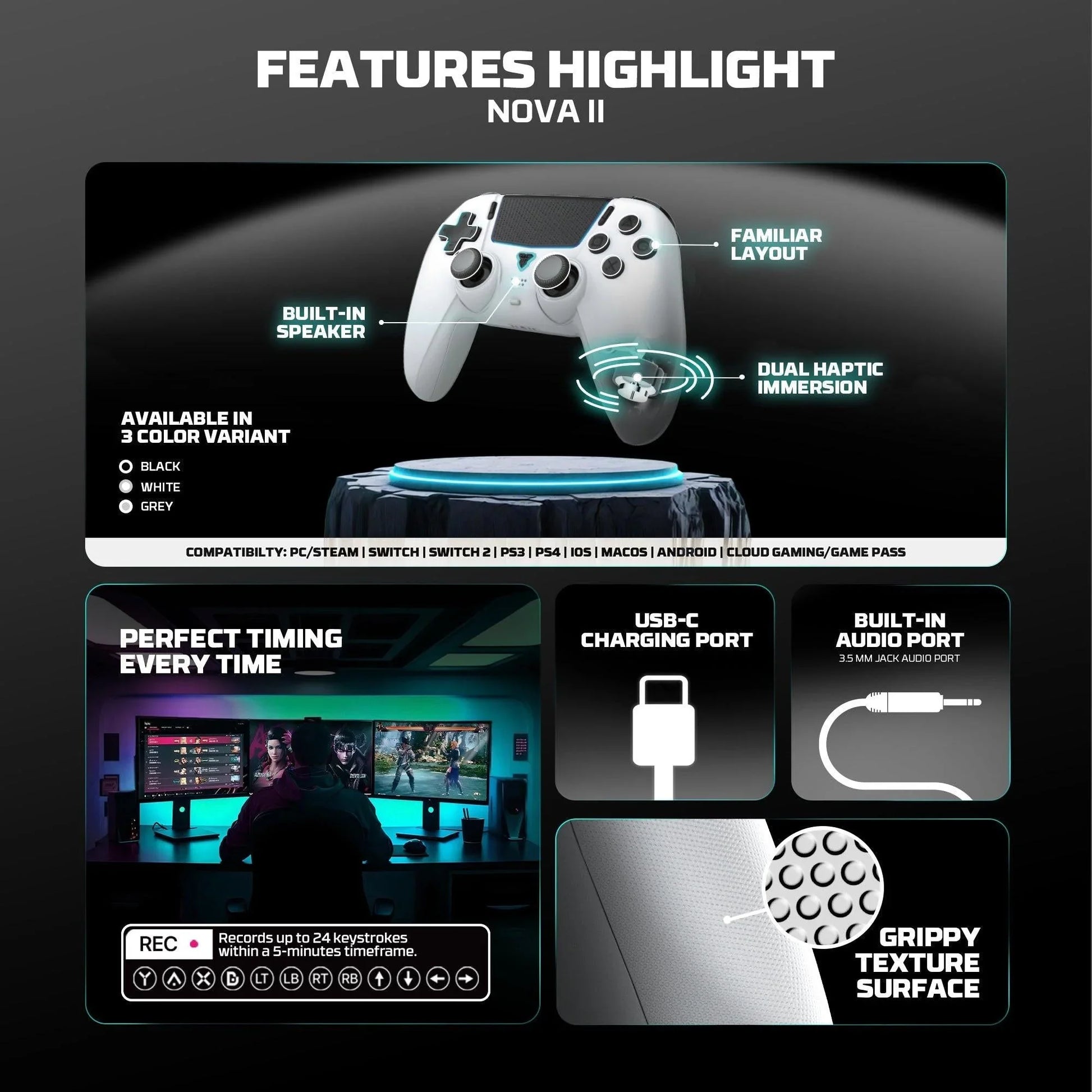 Fantech wgp16 nova ii wireless gamepad - white gaming pads