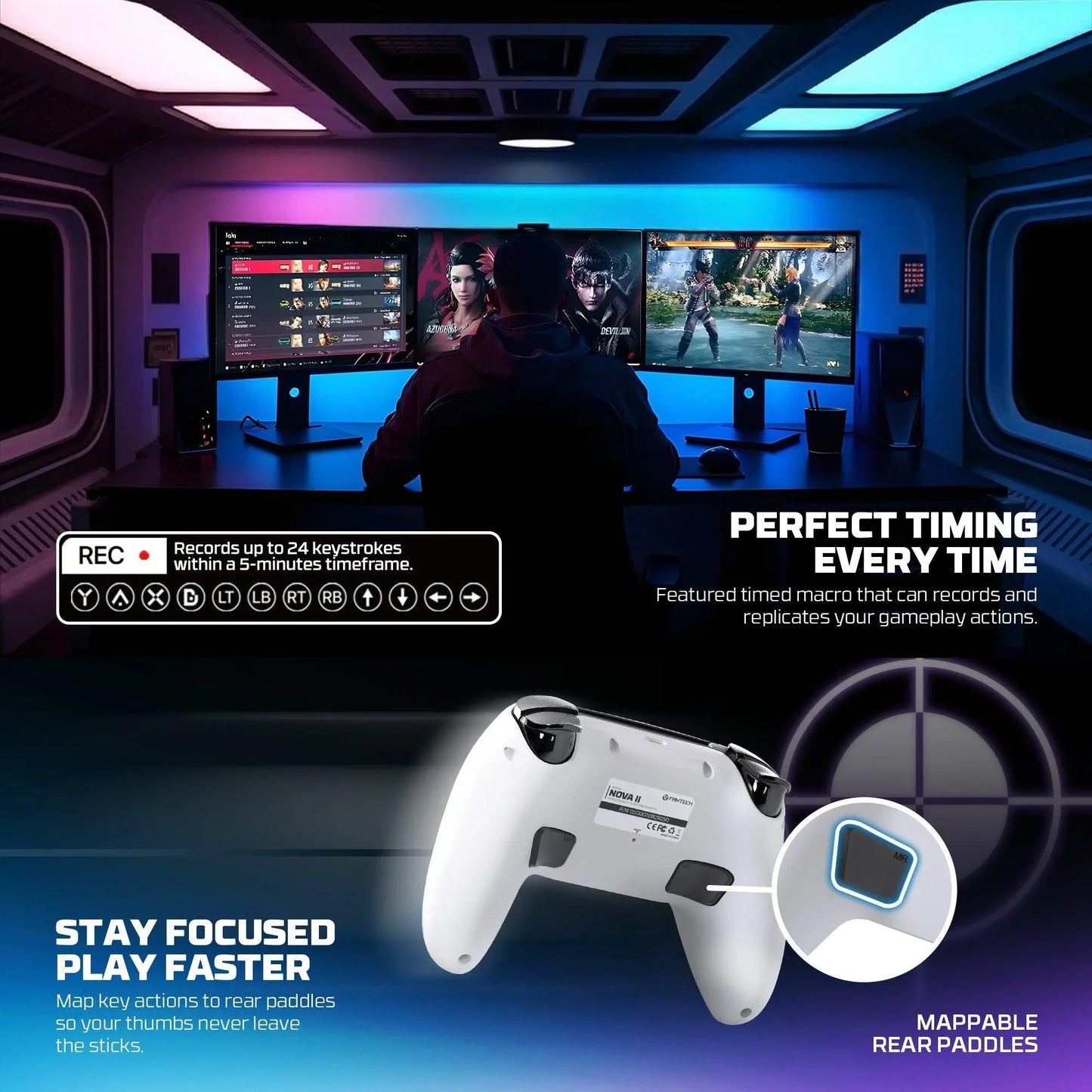 Fantech wgp16 nova ii wireless gamepad - white gaming pads