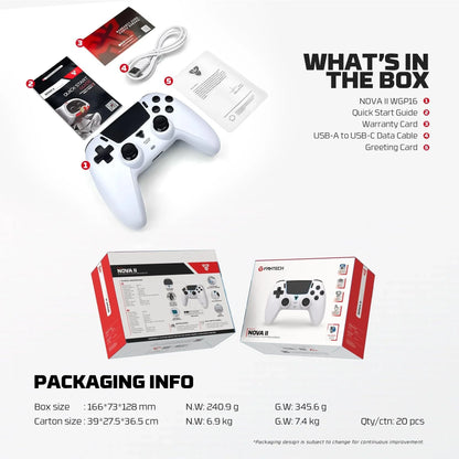Fantech wgp16 nova ii wireless gamepad - white gaming pads