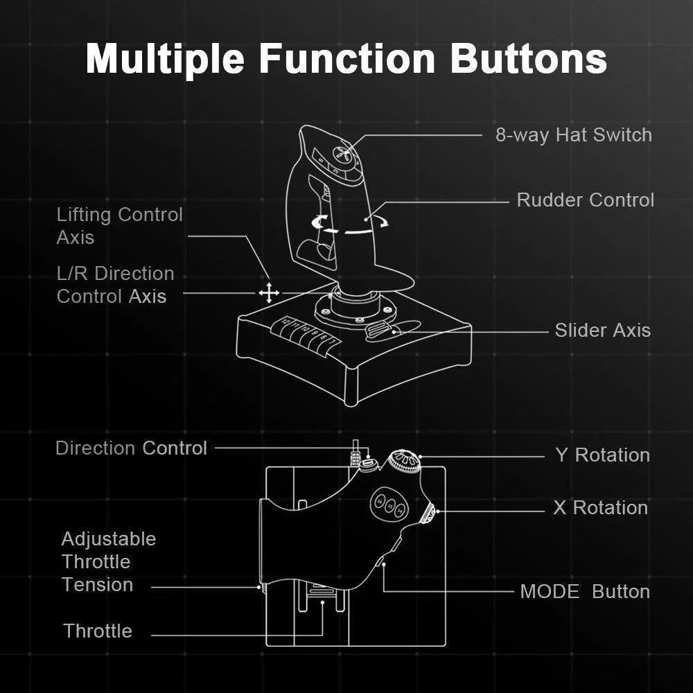 Pxn 2119 pro flight simulator joystick