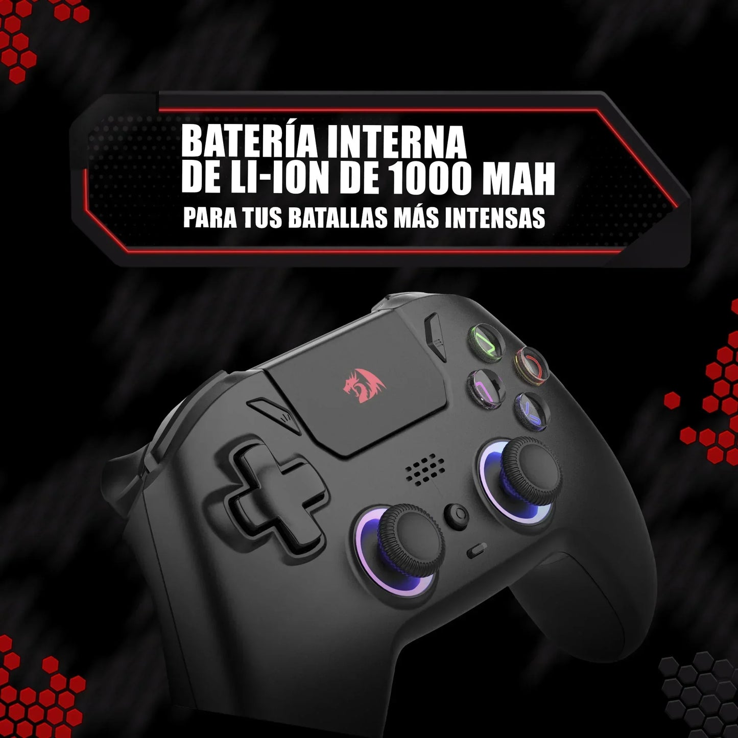 Redragon darkflame black gamer controller with analog leds and hall effect g820