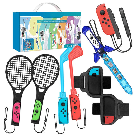 Sports game accessories bundle for ns switch sport accessories 9 in 1