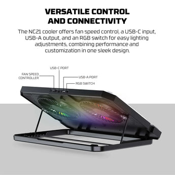 Fantech nc21 notebook cooler laptop cooling pad computer risers & stands