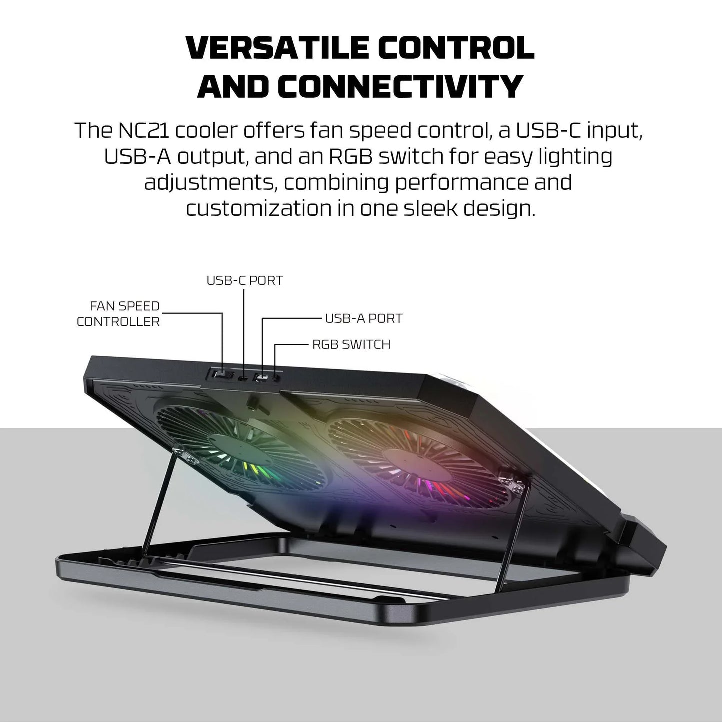 Fantech nc21 notebook cooler laptop cooling pad computer risers & stands