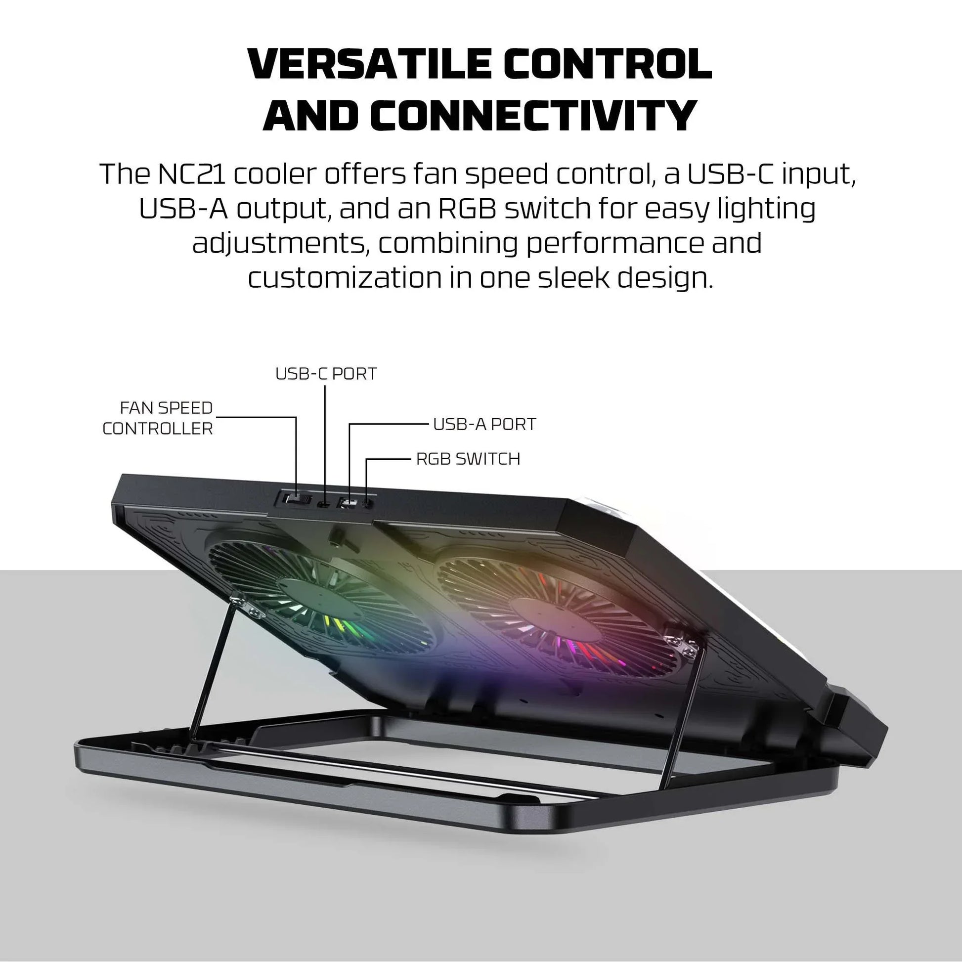 Fantech nc21 notebook cooler laptop cooling pad computer risers & stands