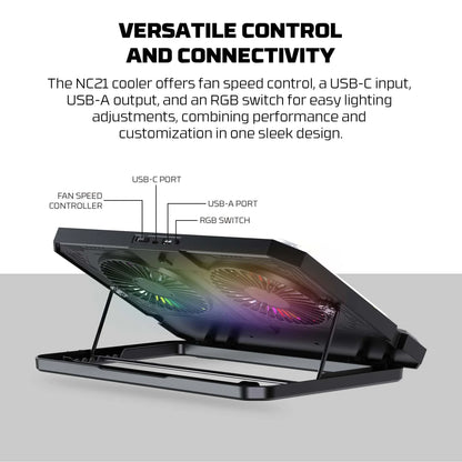 Fantech nc21 notebook cooler laptop cooling pad computer risers & stands