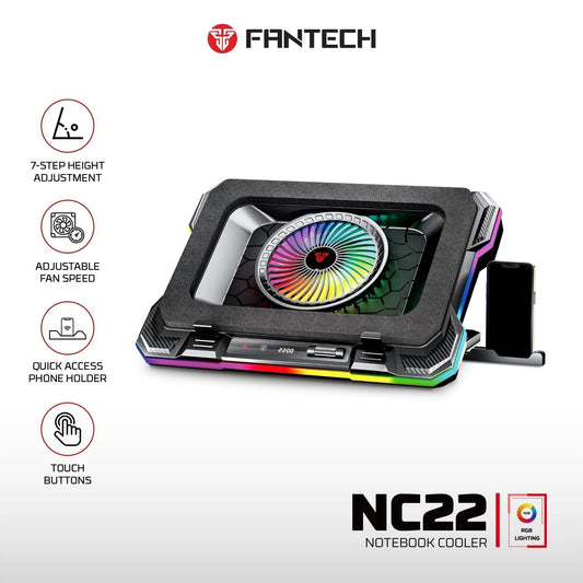Fantech nc22 notebook cooler laptop cooling pad computer risers & stands