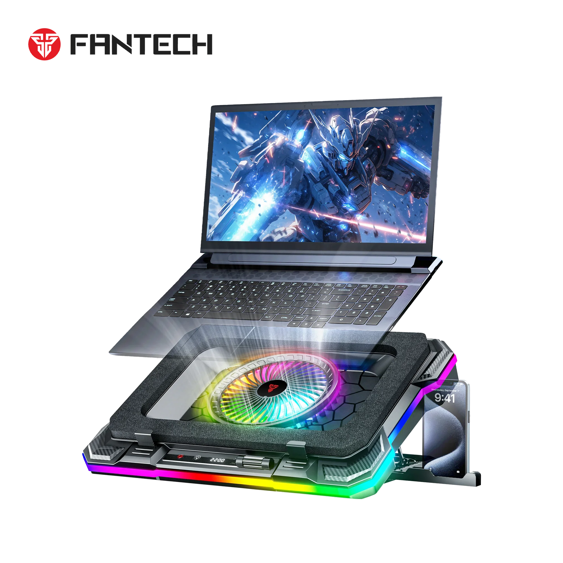 Fantech nc22 notebook cooler laptop cooling pad computer risers & stands