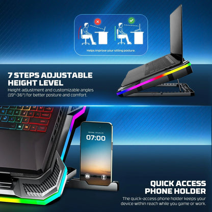 Fantech nc22 notebook cooler laptop cooling pad computer risers & stands