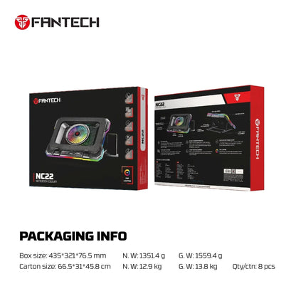 Fantech nc22 notebook cooler laptop cooling pad computer risers & stands