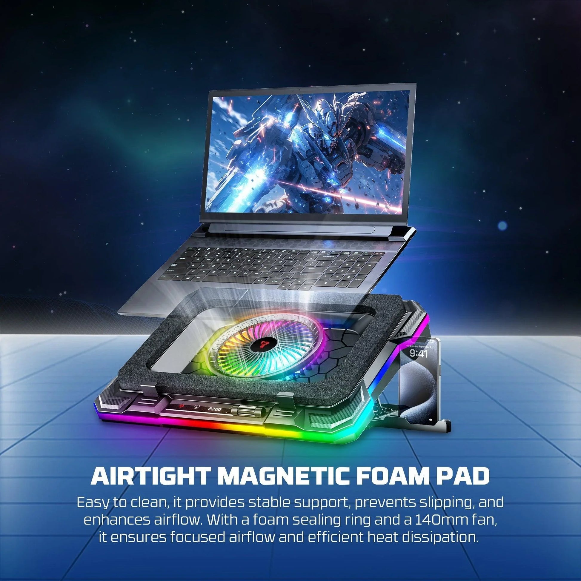 Fantech nc22 notebook cooler laptop cooling pad computer risers & stands