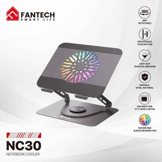 Fantech nc30 notebook stand and cooling fan rgb - cooling stands