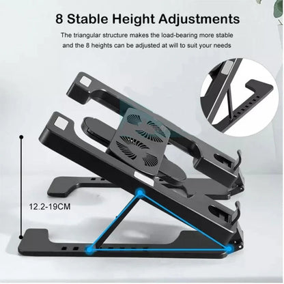 Multi position foldable bracket laptop cooler tablet stand h688 - cooling stands