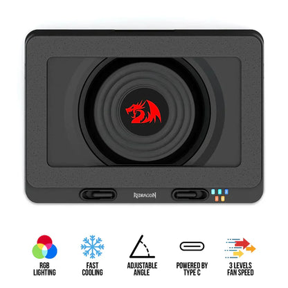 Redragon windseeker rgb turbo fan laptop cooler (gcp512) computer system