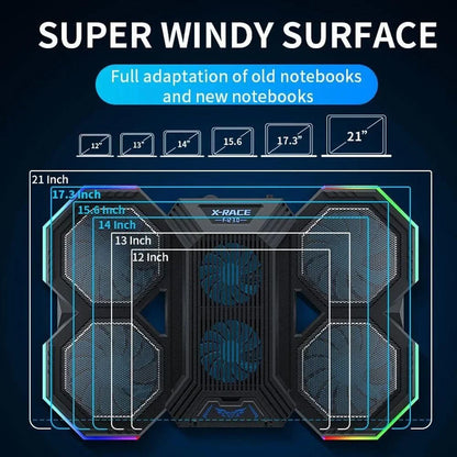 X-race notebook radiator air cooler laptop stand 6 fans