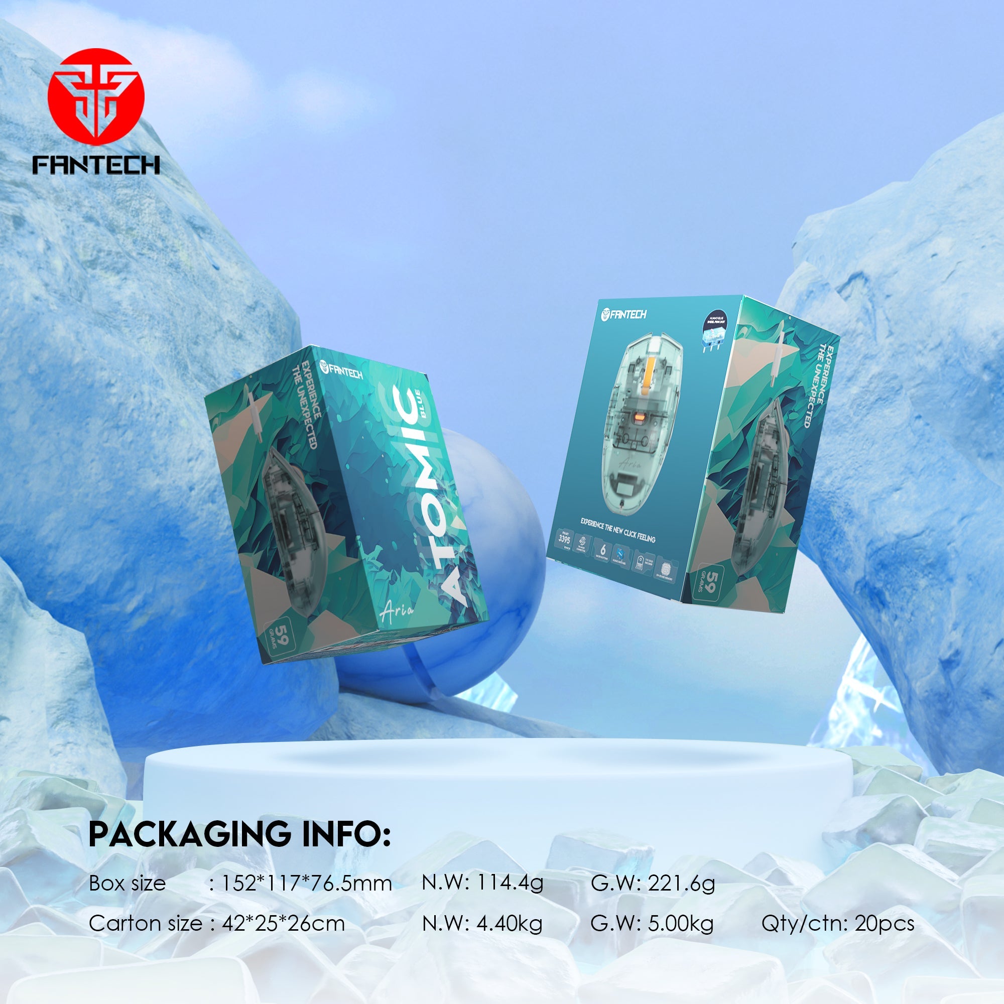 Fantech ARIA XD7 HUANO VERSION Super Lightweight Gaming Mouse + Mousepad MP353