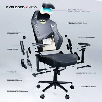 Cybeart | batman classic - chaise de gaming/bureau série apex | lombaire 4d