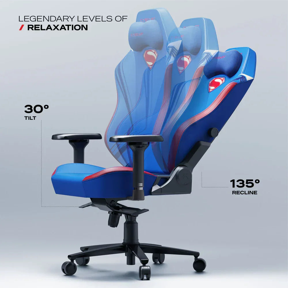 Cybeart | superman classic - chaise de gaming/bureau série apex | lombaire 4d