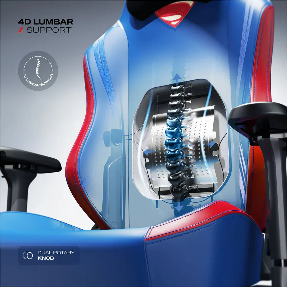 Cybeart | superman classic - chaise de gaming/bureau série apex | lombaire 4d