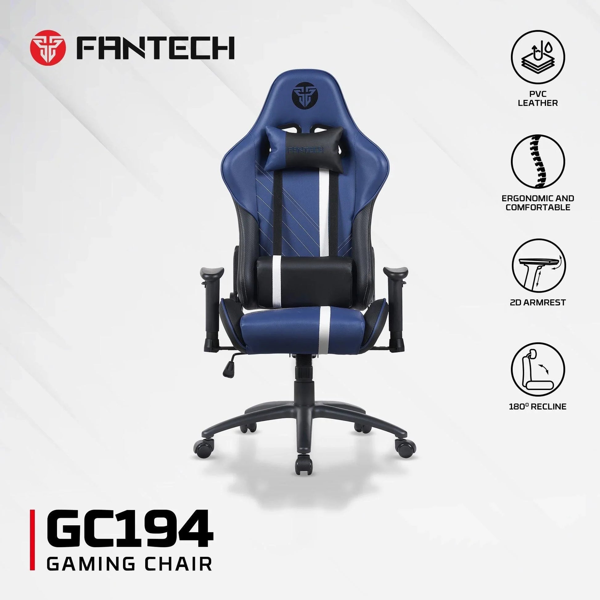 Fantech gc194 gaming chair blue gaming chairs