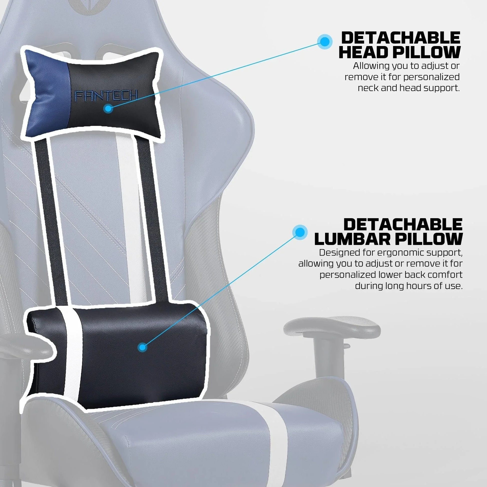 Fantech gc194 gaming chair blue gaming chairs