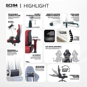 Fantech gc194 gaming chair blue gaming chairs