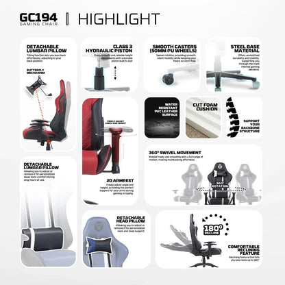 Fantech gc194 gaming chair blue gaming chairs