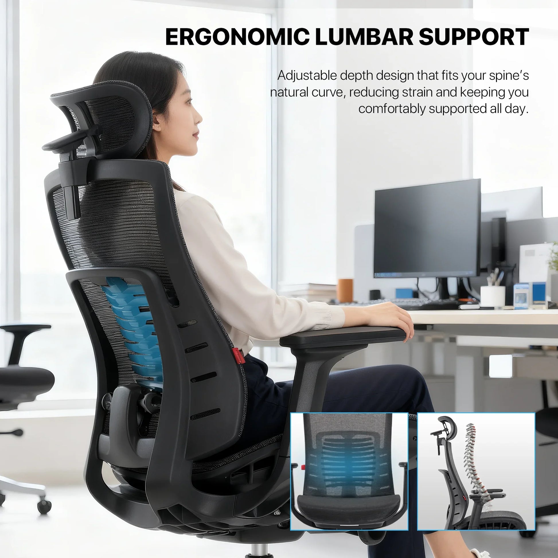 Fantech oc1 pro ergonomic office chair black office chairs
