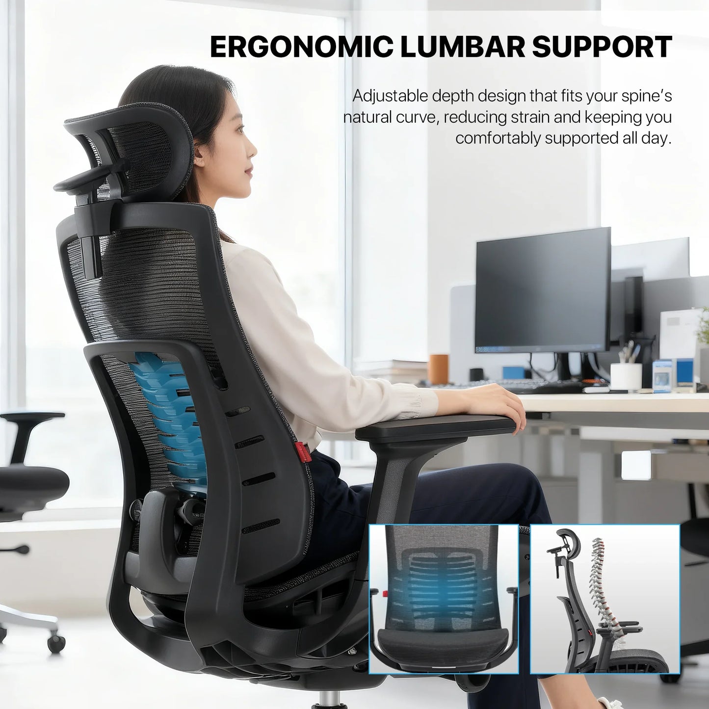 Fantech oc1 pro ergonomic office chair white office chairs