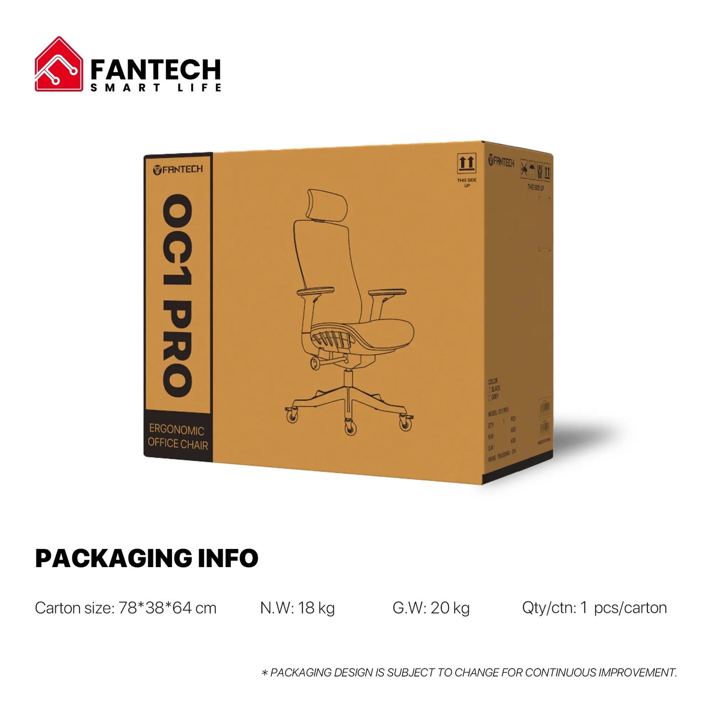 Fantech oc1 pro ergonomic office chair white office chairs