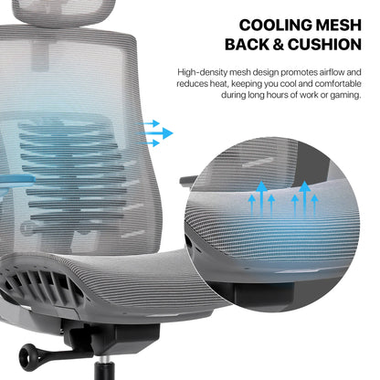 Fantech oc1 pro ergonomic office chair white office chairs