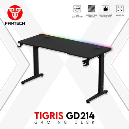 Fantech tigris gd214 gaming desk rgb illumination premium and sleek large