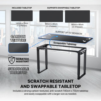 Fantech workstation ws514 adjustable rising gaming desk desks