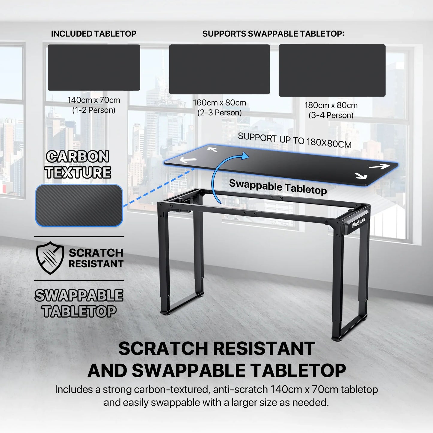 Fantech workstation ws514 adjustable rising gaming desk desks