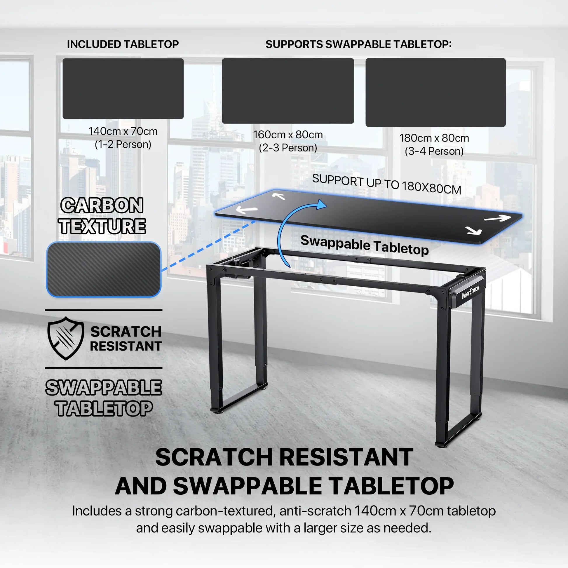 Fantech workstation ws514 adjustable rising gaming desk desks