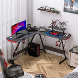 Gameon l-shaped slayer i series gaming desk (size: 129*129*74cm & table top