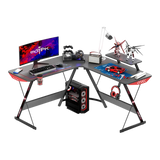 Gameon l-shaped slayer i series gaming desk (size: 129*129*74cm & table top