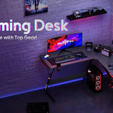 Gameon l-shaped slayer i series gaming desk (size: 129*129*74cm & table top