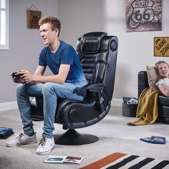 X rocker pro 4.1 pedestal gaming chair with 4.1 wireless audio system gaming