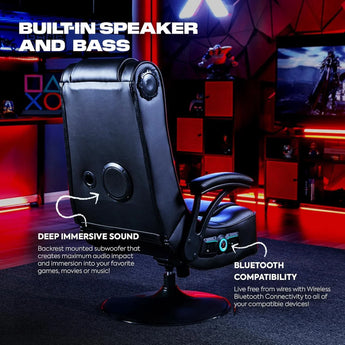 X rocker pro 4.1 pedestal gaming chair with 4.1 wireless audio system gaming