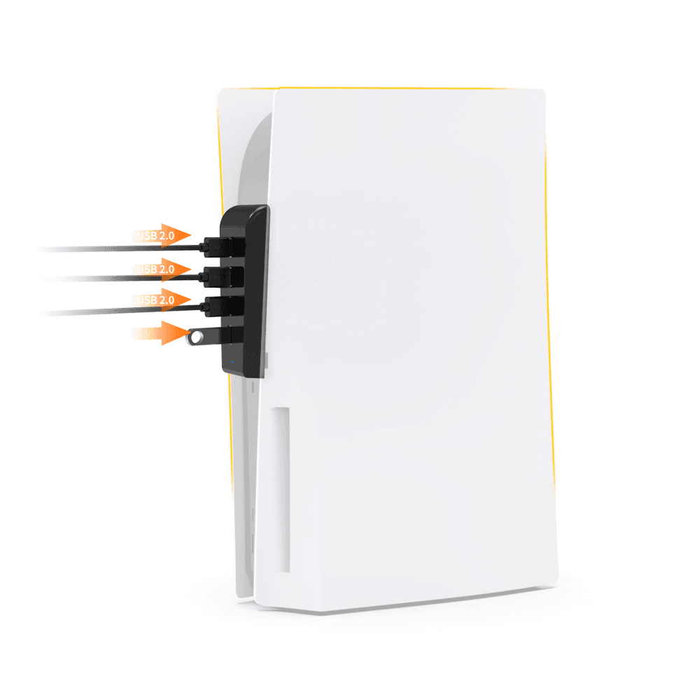Dobe 1-to-4 usb 2.0 hub for ps5 gaming console tp5-0576