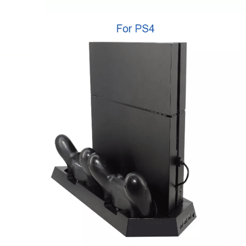 Dobe tp4-023b for ps4 slim console vertical stand with cooling fan - Fun Touch