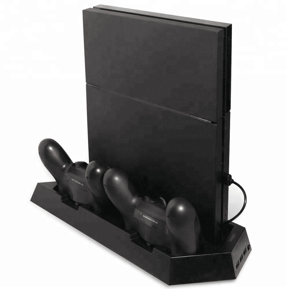 Dobe tp4-023b for ps4 slim console vertical stand with cooling fan - Fun Touch