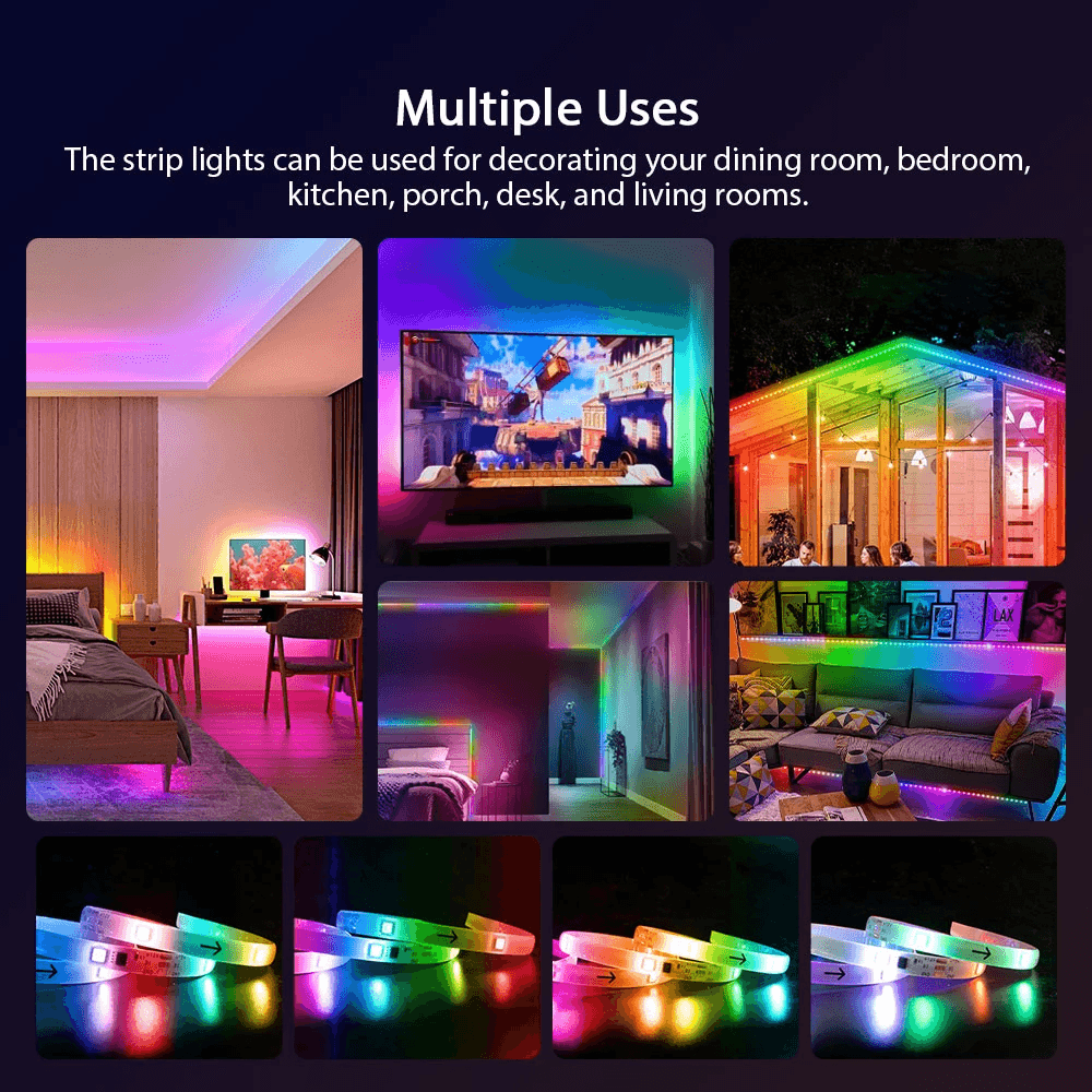 Dream color led strip lights with remote controller waterproof