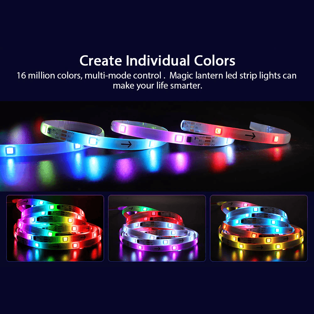 Dream color led strip lights with remote controller waterproof